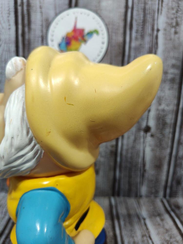 Vintage Walt Disney Productions Happy 3 Dwarf Snow White Vinyl 8" Squeaker Japan - Picture 10 of 12